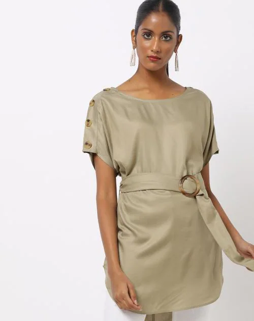 Belted Tunic with Grommets