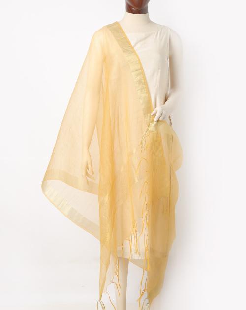Kota Doria Cotton Dupatta with Zari