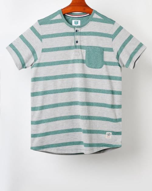 Striped Pocket Henley T-shirt