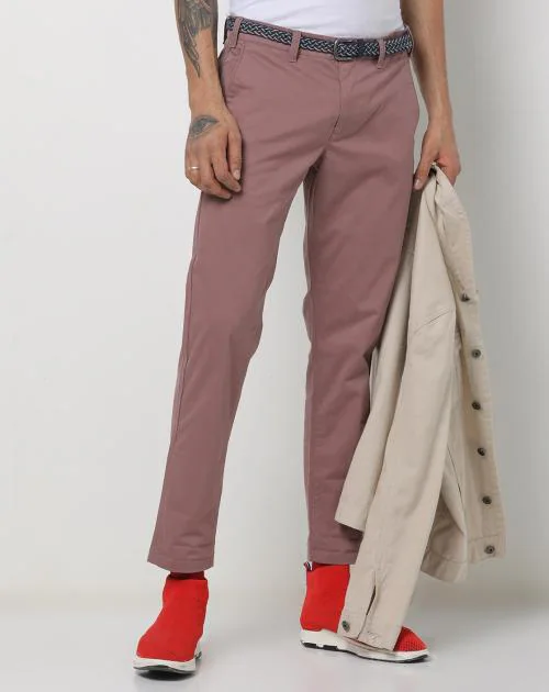 Mid-Rise Flat-Front Trousers