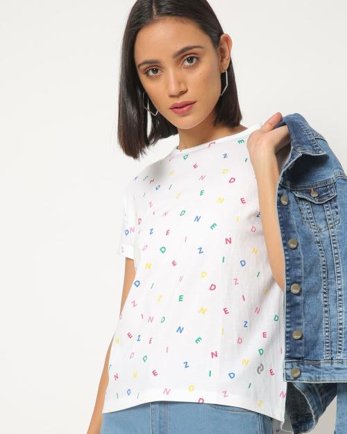 Typographic Print Crew-Neck T-shirt