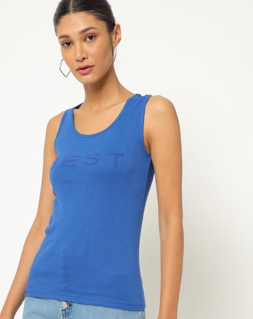 Embellished Racerback Tank Top