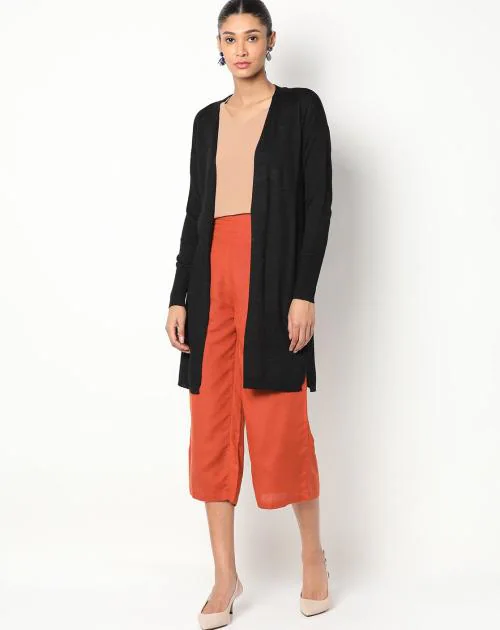 Front-Open Longline Lurex Shrug