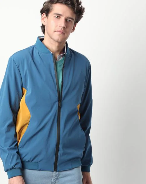 Colourblock Zip-Front Bomber Jacket