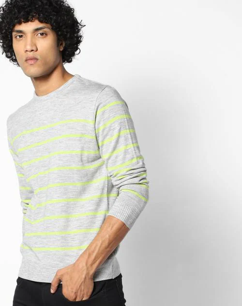 Striped Crew-Neck Pullover