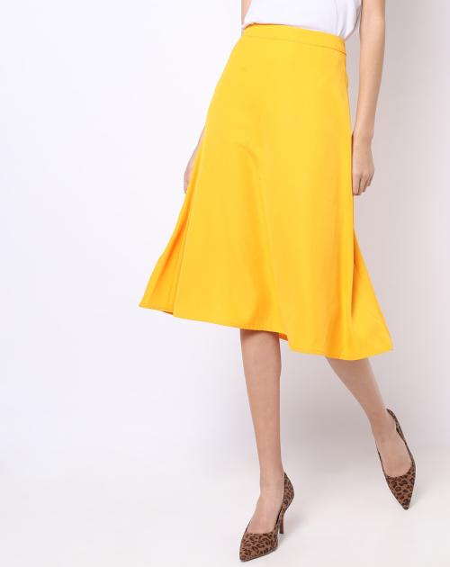 Flared Skirt with Elasticated Waistband