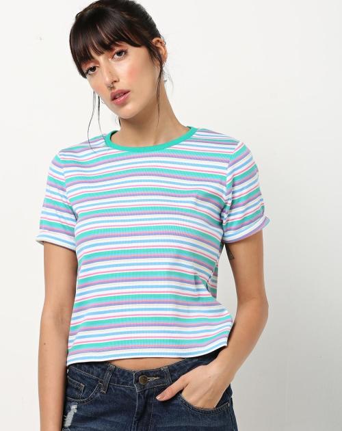 Striped Round-Neck Top