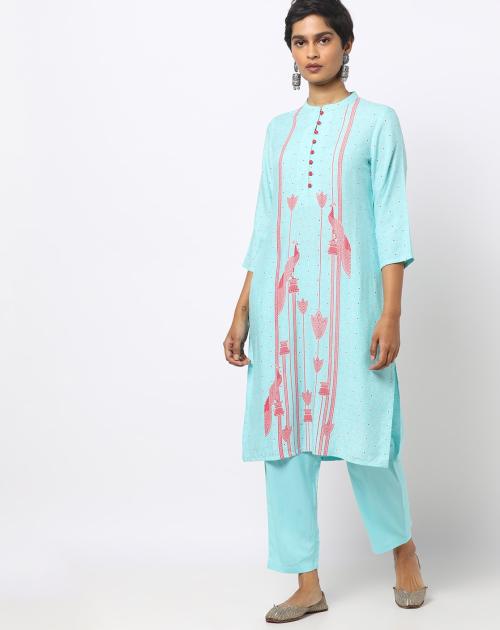 Printed Straight Kurta with Pants