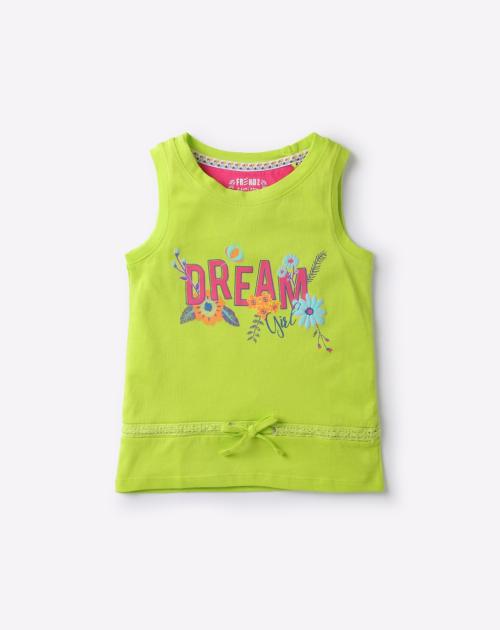 Graphic Print Sleeveless T-shirt