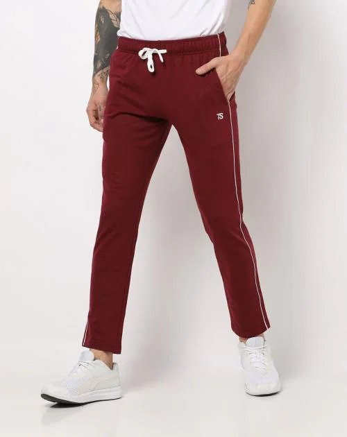 Men Track Pants with Contrast Piping