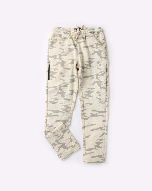 Camouflage Print Trousers with Drawstring