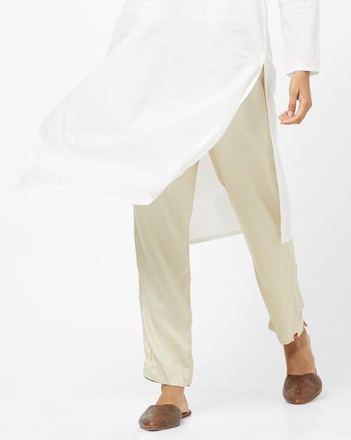 High-Rise Turkish Pants with Slit Hems