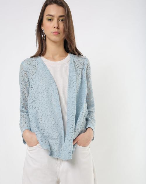 Front-Open Lace Shrug