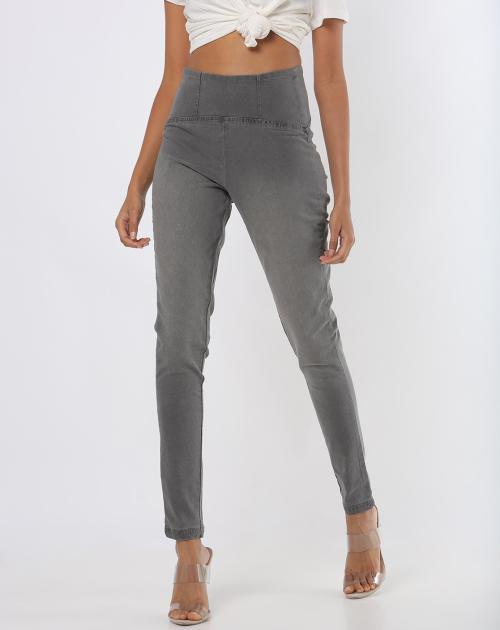 Panelled High-Rise Slim Jeggings