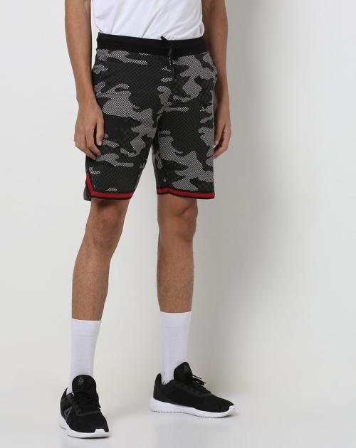 Camo Print Shorts with Drawstring Fastening