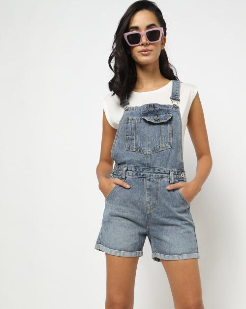 Washed Denim Dungarees