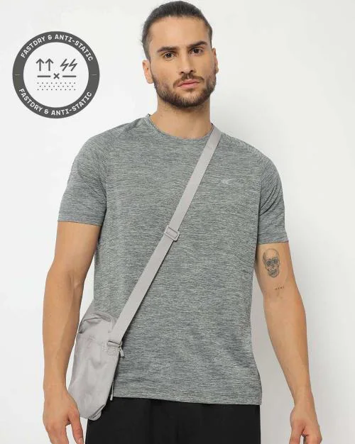 Regular Fit Heathered Crew-Neck T-Shirt