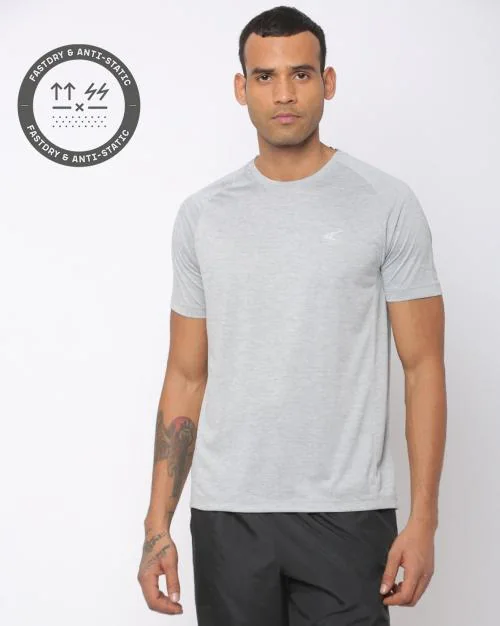 Regular Fit Heathered Crew-Neck T-Shirt