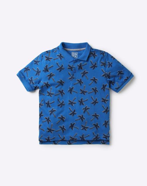 Tropical Print Polo T-shirt