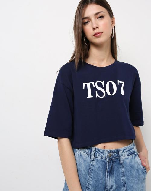 Boxy Crop Top with Branding