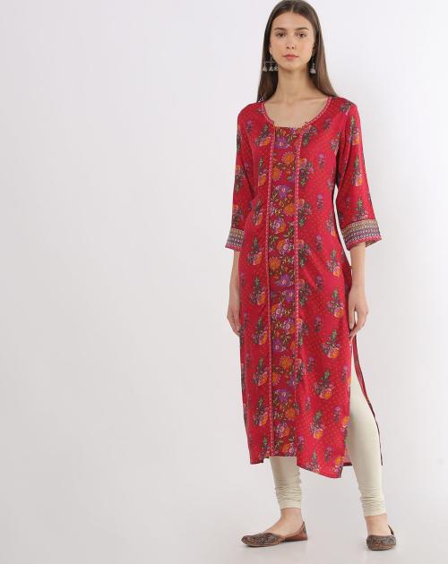 Floral Print Straight Kurta
