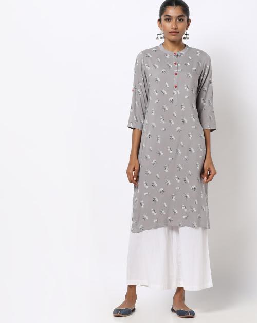 Floral Print Straight Kurta