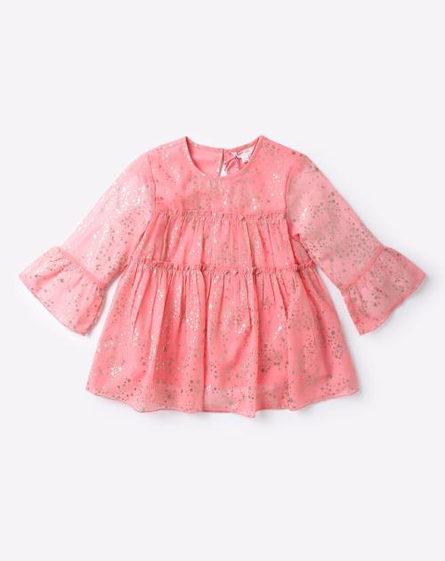 Printed A-line Tiered Top