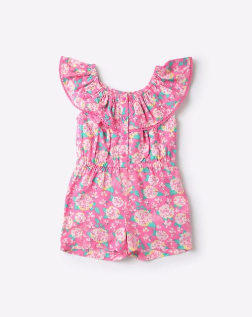 Floral Print Playsuit with Overlay