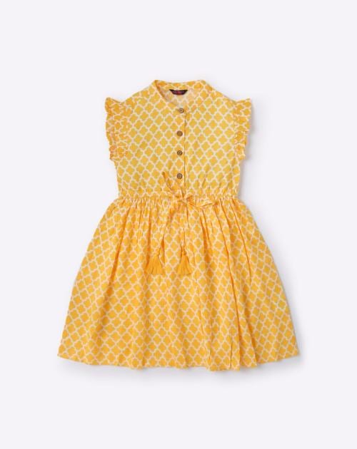 Moroccan Print Fit & Flare Dress