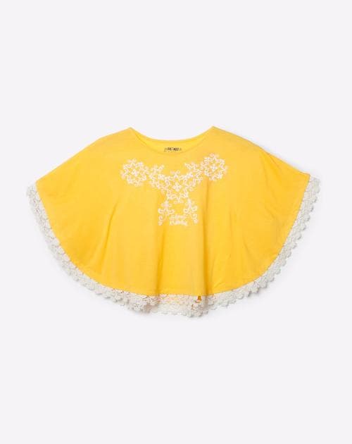 Printed Round-Neck Poncho T-shirt