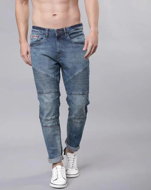 Buy StoneWash Slim Fit Tapered Jeans Online at Best Prices in India