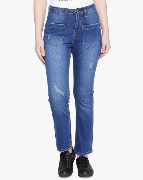 Women Washed Flared Jeans