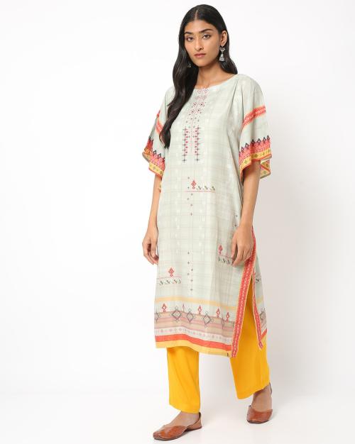 Printed Kaftan Kurta