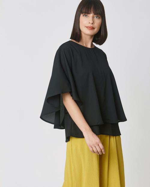 Layered Top with Flutter Sleeves