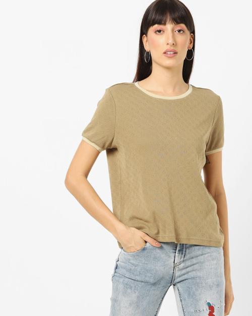 Textured Round-Neck T-shirt