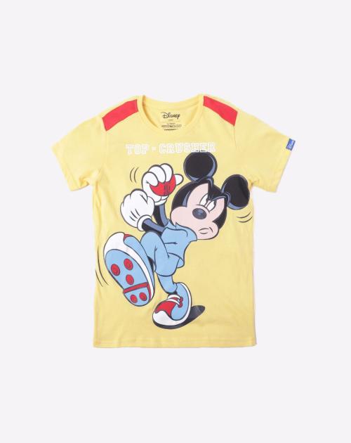 Mickey Mouse Print Crew-Neck T-shirt