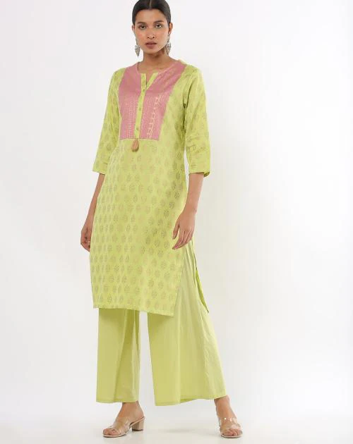 Buy Printed Straight Kurta with Tassel Online at Best Prices in India