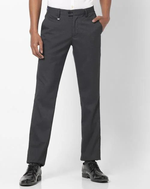 Slim Fit Flat-Front Trousers