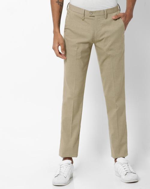 Slim Fit Flat-Front Trousers