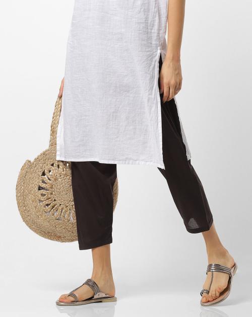 Mid-Rise Cropped Salwar Pants