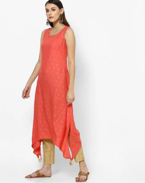 Buy Printed Aline Kurta with Tassels Online at Best Prices in India
