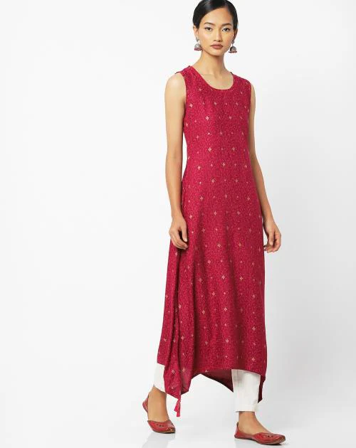 Buy Printed Aline Kurta with Tassels Online at Best Prices in India
