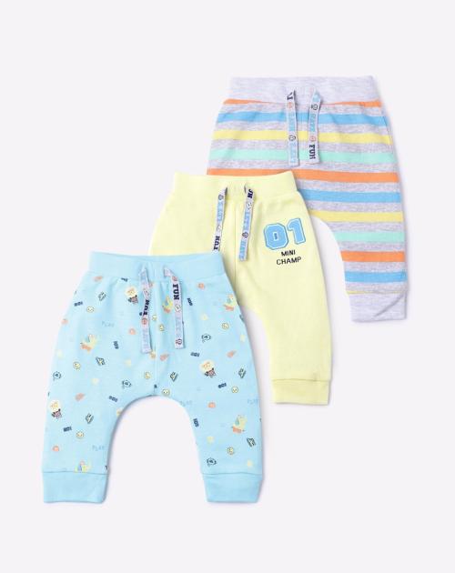 Pack of 3 Printed Drawstring Joggers