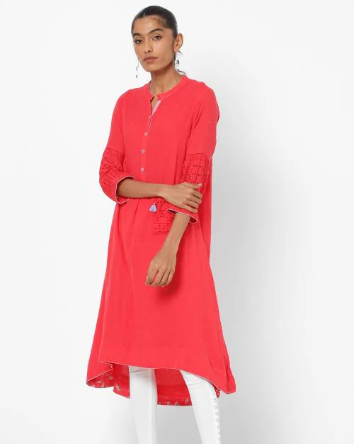 Country A-line Kurta with Mandarin Collar