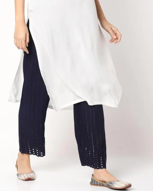 Mid-Rise Flat-Front Pants