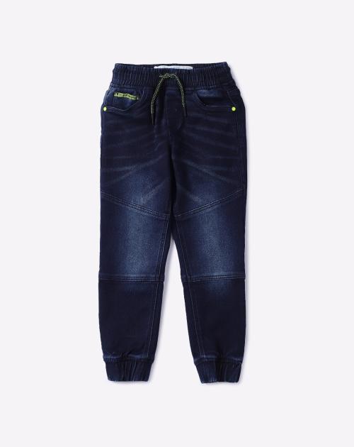 Washed Panelled Jogger Jeans