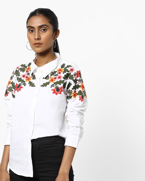Floral Embroidered Shirt