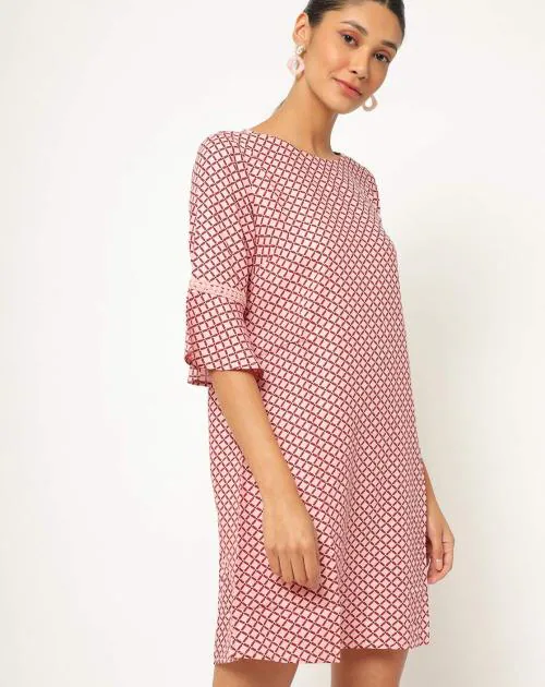 Printed Mini Shift Dress