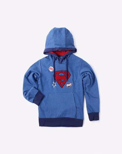 Superman Print Hooded Sweatshirt