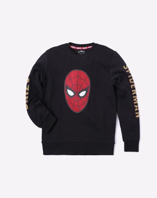 Spiderman Print Crew-Neck Sweatshirt